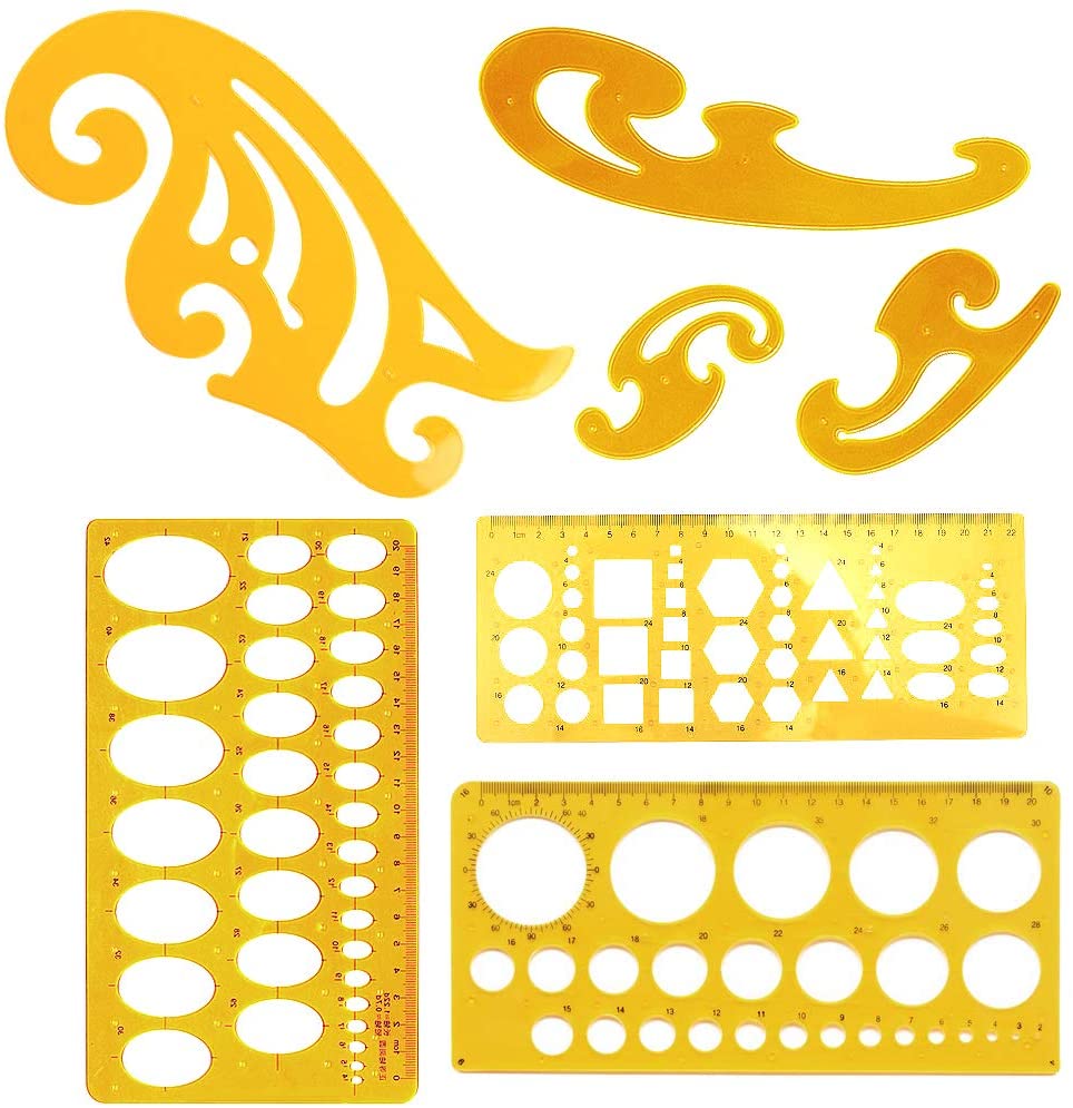 Fance Ruler 7 Pieces Architecture Drawing Templates,French Curve Ruler for Artistic ...