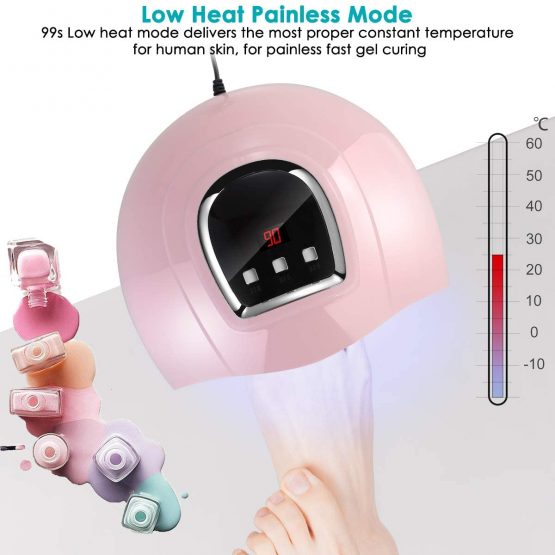 UV Led Nail Lamp, 54W Nail Dryer Gel Nail Polish Dryer Curing Lamp 18 LEDs Beads/Sensor, 3 Timers Auto for UV Gel Nail Polish (USB Port) - Image 3