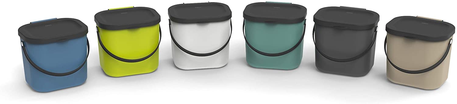 Rotho, Albula, Bio waste bin 6 l for the kitchen Plastic (PP) BPA-free, anthracite, 6l (23,5 x 20,0 x 20,8 cm) - Image 4