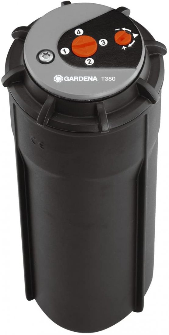 GARDENA Sprinklersystem Turbo-driven Pop-up Sprinkler T 380: Watering system up to 380 m², with adjustable range (6-11 m) (8205-29) - 3/4" female thread - Image 3