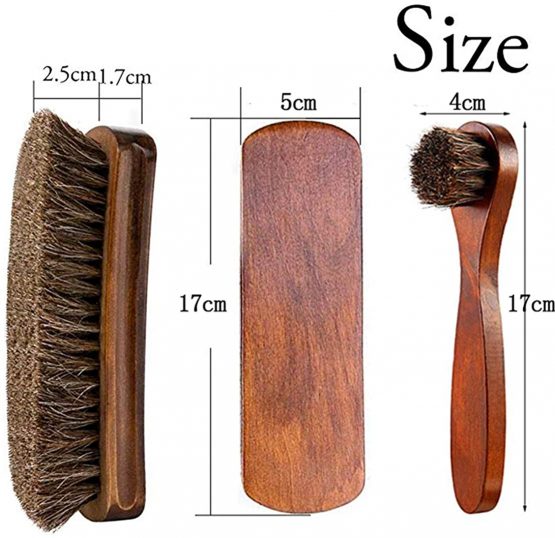Shoe Brush Set, KY-Tech 2pcs Premium Soft Shoe Brush Shoe Shine Brush for Buffing Polishing, Horse Hair Brush Shoe Cleaning Brushes for Boots, Shoes, Car Seats, Sofas, Bags Great Christmas Gift - Image 4