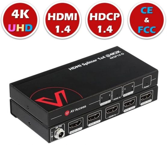 HDMI Splitter Amplifier Mirror 4K x 2K, 4 Way, 2160P ...