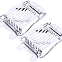 Steel Wire Egg Slicer 2pcs Egg Cutter Silver for Sandwich and Salad Slice Hard Boiled Eggs Quickly and Effectively