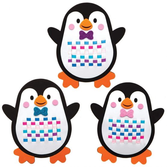 Baker Ross AT239 Penguin Weaving Kits, Christmas Arts and Crafts (Pack of 6), Assorted - Image 3