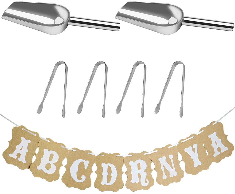 ZesNice Candy Bar Accessories, 4 Pieces Tongs and 2 Pieces Scoop and