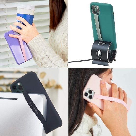 Sinjimoru Silicone Stretching Strap as Phone Grip Holder, Slim Grip