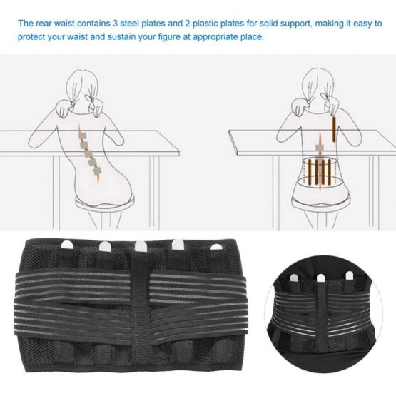 Back Support, Lumbar support belt for the back for relief of low back pain and injury prevention Adjustable lumbar belt and breathable mesh panels(L) - Image 2