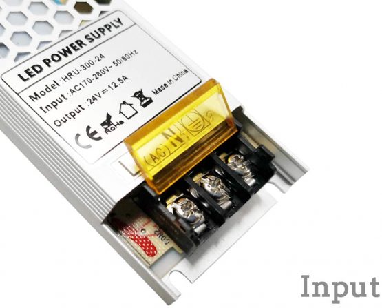 YAYZA! 1-Pack Compact Ultra-Slim IP20 24V 12.5A 300W Low Voltage LED Driver Transformer Module Universal AC DC Switching Power Supply Indoor Adapter - Image 2