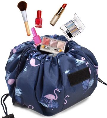 portable makeup drawstring bag