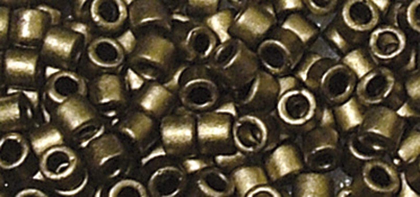 Rayher Delica seed beads, 2.2 mm diameter, metallic matt, smoke topaz 14751563, Klein - Image 2