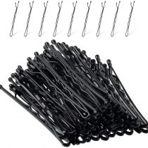 Bobby Pins,MORGLES 120 Pcs Kirby Grips Hair Pins Black Hair Grips for Women Thick Hair with Box(Black, 5 cm/2.2 Inches)