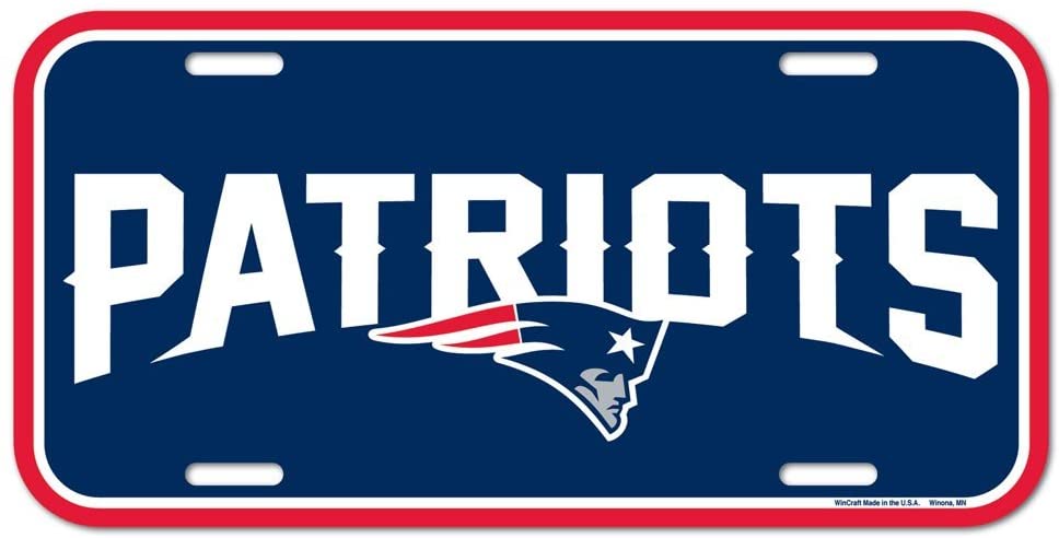 NFL New England Patriots License Plate, Team Color, One Size