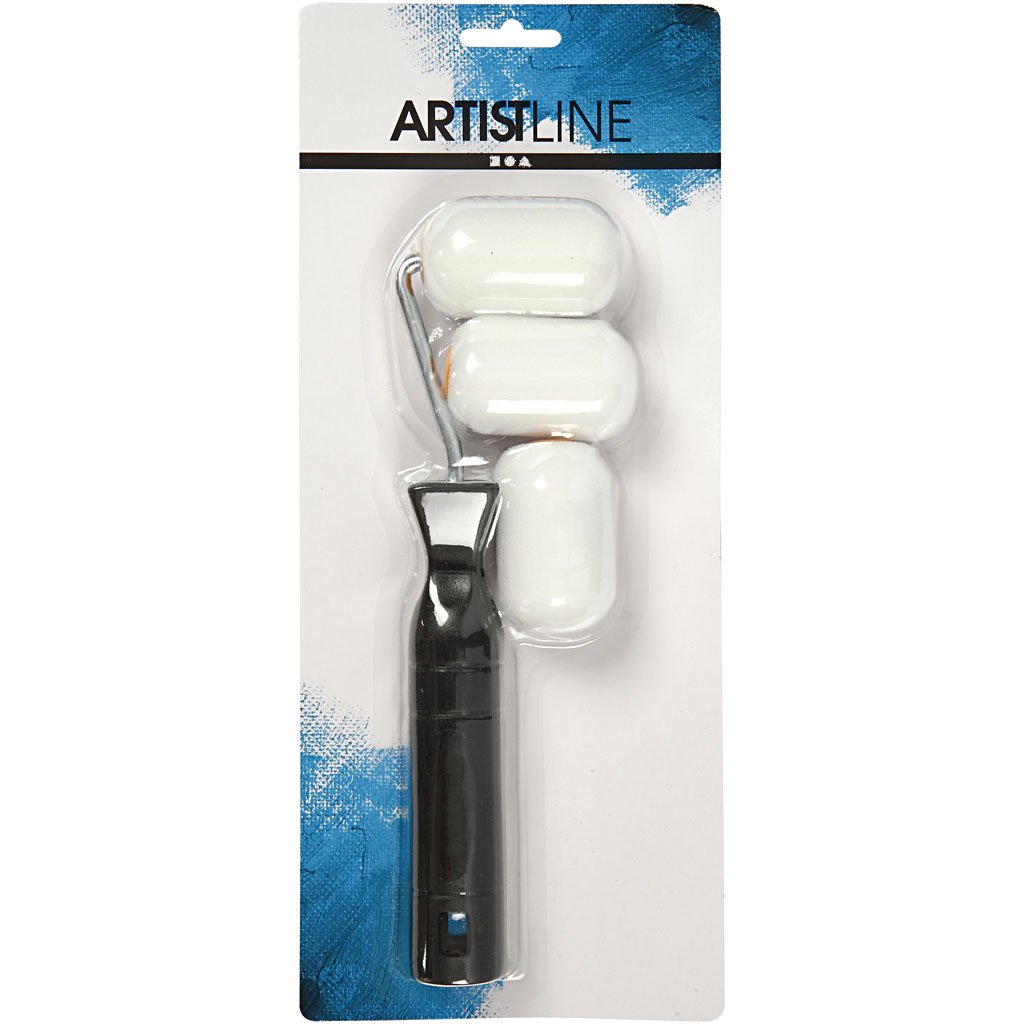 Creativ Foam Paint Rollers, 6cm, 1 Set - Perfect for Smooth Painting, White With Blue - Image 3