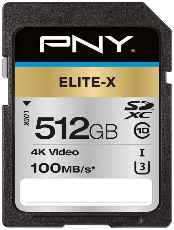 PNY Elite-X SDXC card 512GB Class 10 UHS-I U3 100MB/s