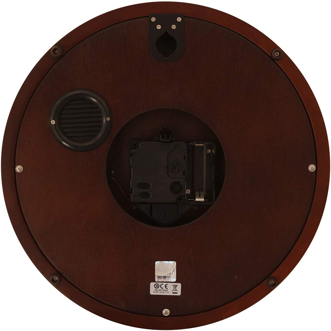 Seiko Station Clock QXH202B RRP: 31.4 x 31.4 x 6.1cm * Westminster chime * On/off switch * Alder case, Dark Brown, 31,4 x 31,4 x 6,1 cm - Image 4