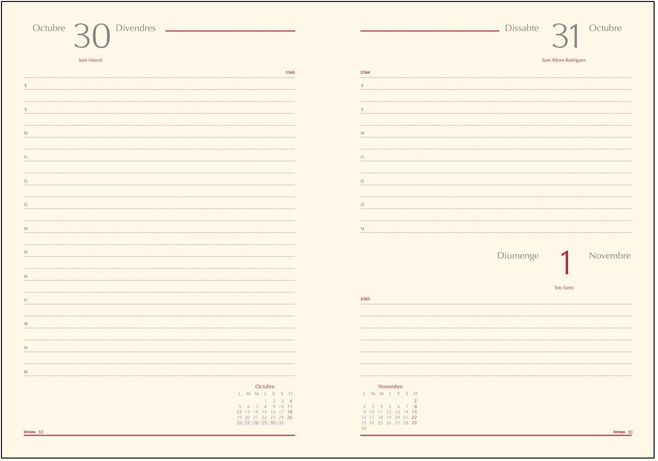 Dohe 12614 - Brazilian Diary in Catalan - Day Page - 15 x 21 cm - Ocean Blue, Ozeanblau - Image 2