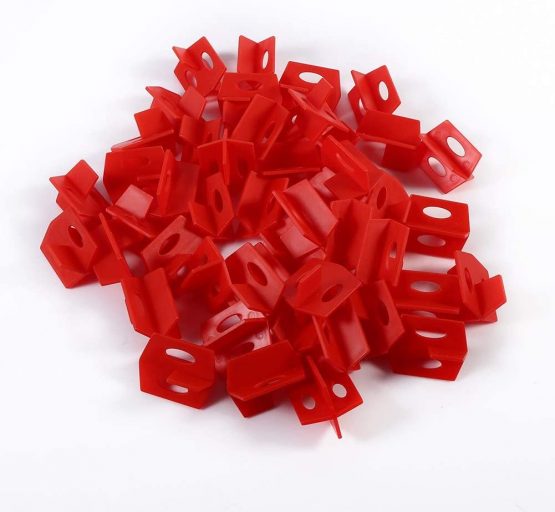 50Pcs Tile Leveling Alignment System Reusable Red 3 Side Spacer Cross and T Shape Ceramic Floor Wall Tools for 2mm Cross Ceramic Tile Gap - Image 2