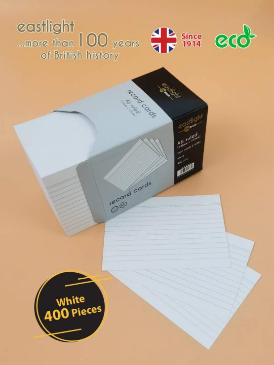 Eastlight A6 Ruled Record Card White Pack of 400