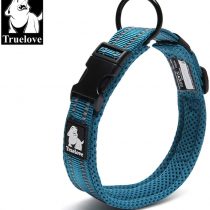 TRUE LOVE Truelove Dog Training Collar TLC5011 Reflective Premium Duraflex Buckle Nylon Webbing Pet Dog Collars,High Grade Nylon Webbing No Choke Basic Collars Now Available (M, Blue)