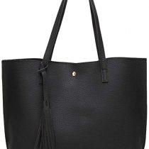 Handbags for Women, Ladies Handbag Tote Bag Soft PU Leather Large Capacity Womens Top Handle Shoulder Bag For women Black Handbag