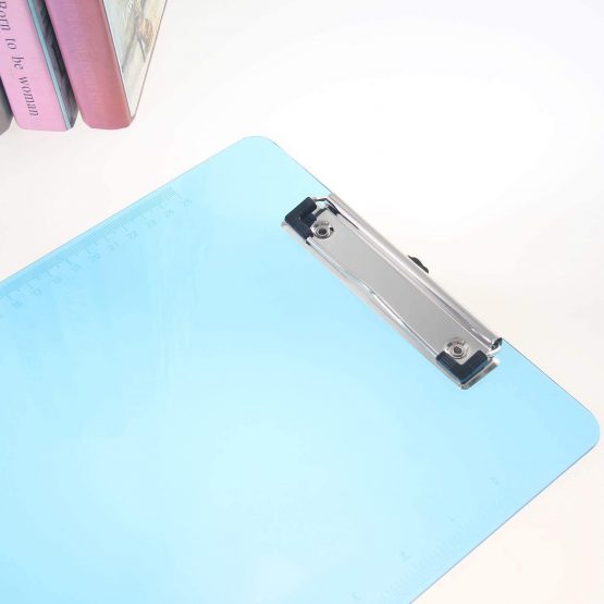 [Pack of 6] A4 Clipbboard Transparent Plastic, Rubberized Metal clamp, Durable Assorted Coloured Paper Holder Writing Memo Document Form Holder, Writing Board, Ruler Edge Design, 6 Colors, TKD8000 - Image 3
