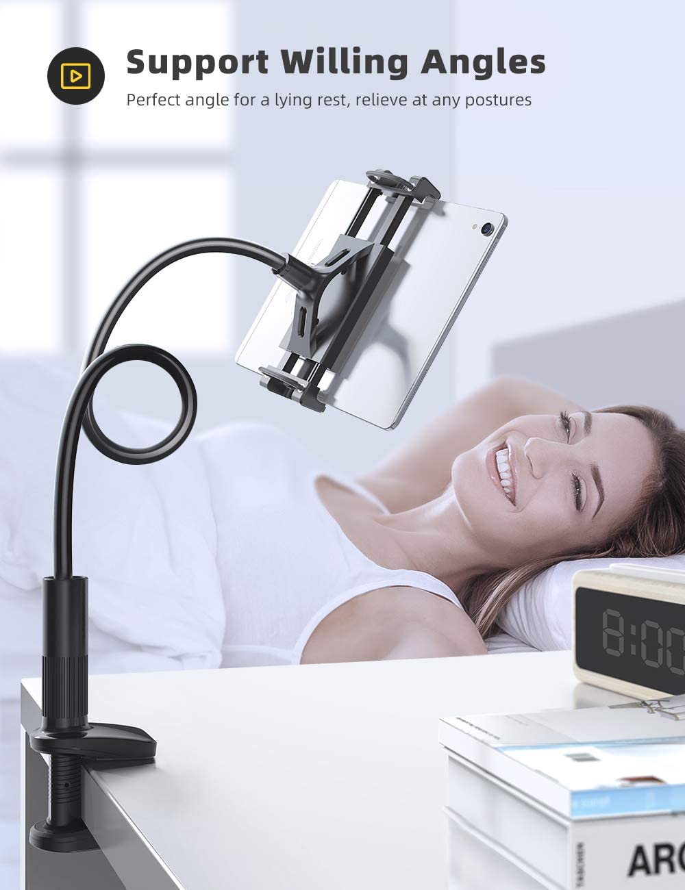 Lamicall Gooseneck Tablet Holder, Flexible Tablet Stand - Image 3