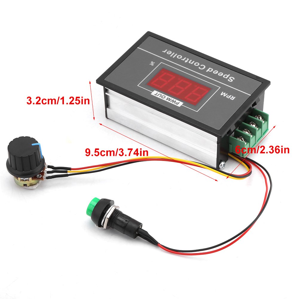DC6-60V PWM Motor Speed Controller Stepless Speed Regulator Digital Display Electronic Governor - Image 2
