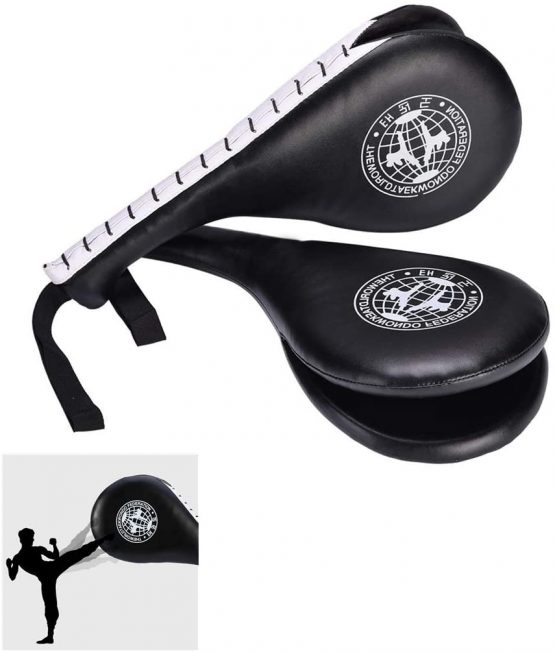 Yosoo 1 Pair of Taekwondo Double Kick Pad Target Tae Kwon Do Karate Kickboxing Training TKD Kicking Pad Practice Kick Target Training Double Face Kick Foot Pad Martial Arts Equipment Sporting Goods Paddle