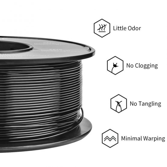 ERYONE PETG Filament, High Strength Filament PETG, 3D Printer Filament for 3D FDM Printing 1kg Black - Image 2
