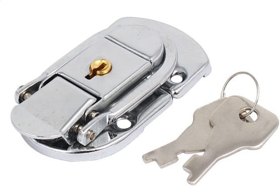 Sourcingmap® Suitcase Briefcase Wooden Case 64mm Long Alloy Toggle Latch Hasp Lock w 2 Keys - Image 3