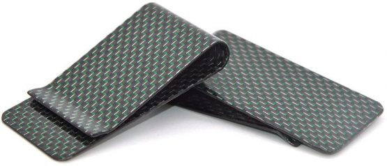 Medifier Carbon Fiber Money Clip Wallet Business Credit Card Cash Glossy Holder L Green - Image 2