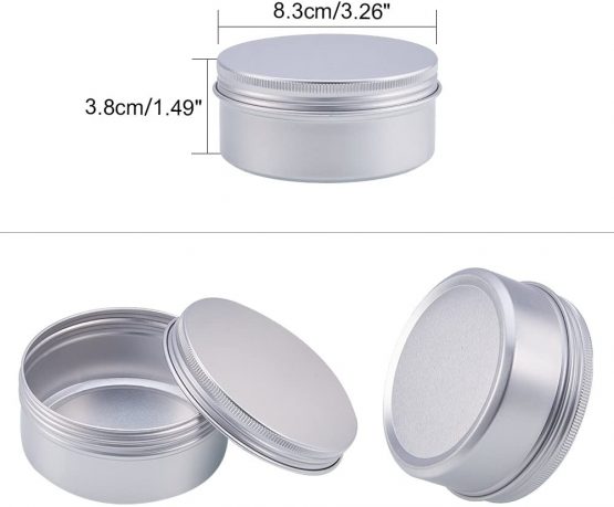 BENECREAT 10 Pcs 150ml Aluminum Tin Jars, Round Aluminum Tin Cans Cosmetic Containers with Screw Cap Lid for DIY Crafts Salve Candle Travel Storage-Platinum - Image 3