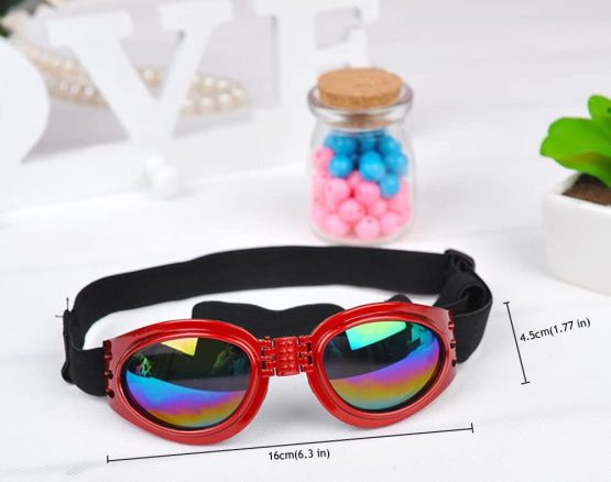 Cestlafit Pet Dog Goggles UV Sunglasses, Windproof Protection Doggie Puppy Sunglasses, Dog Goggles For Large Dog, Red - Image 3
