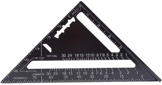 7 Inch Aluminum Alloy Triangle Ruler Square Protractor High Precision Measuring Tool for Engineer Carpenter (Metric) - Image 2