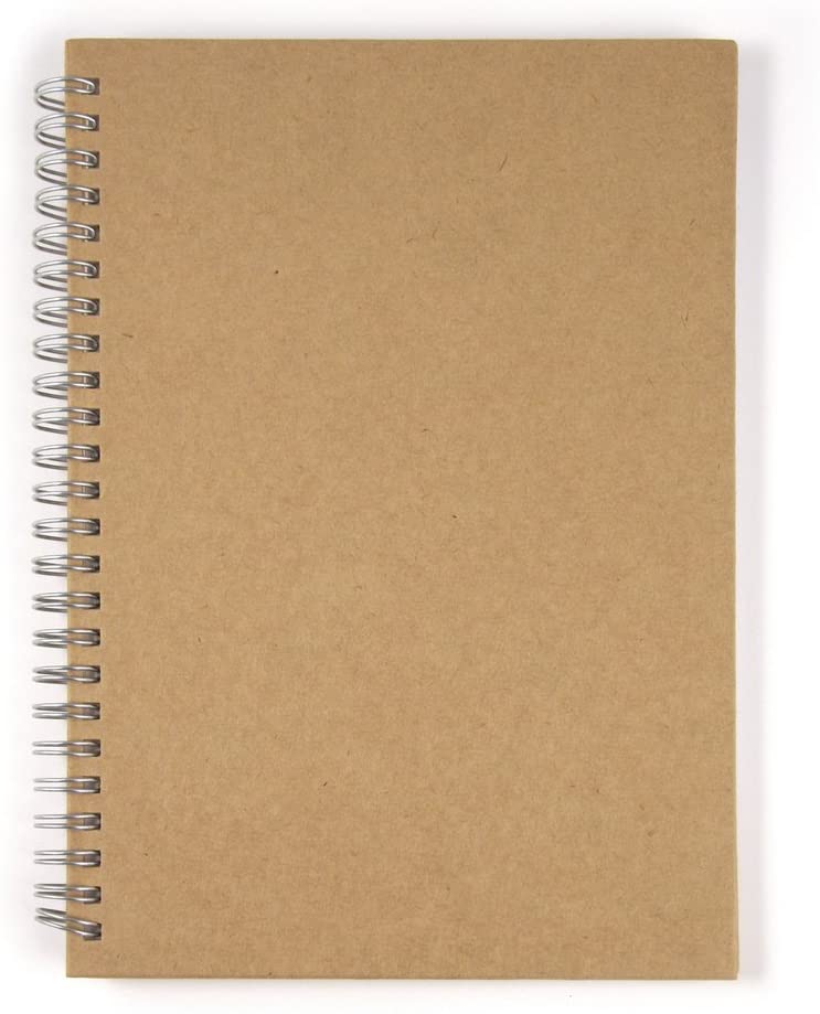 Rayher Spiral Bound Scrapbook with Plain White Paper Pages, Hardcover Memory Book, A5 Album with 60 Pages, 8160100