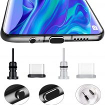 GOLRISEN Anti-Dust Plugs Usb Port Cover Protector with Headphone Jack Cover 2 Pairs Usb-C Cover Anti-Dust Caps Pluggy for Smartphone Tablet with USB type C Devices