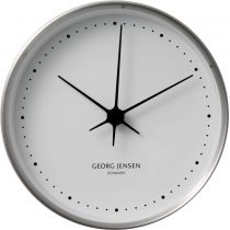 Georg Jensen Wall Clock with White Dial, Stainless Steel and ABS Plastic, 22cm by Henning Koppel