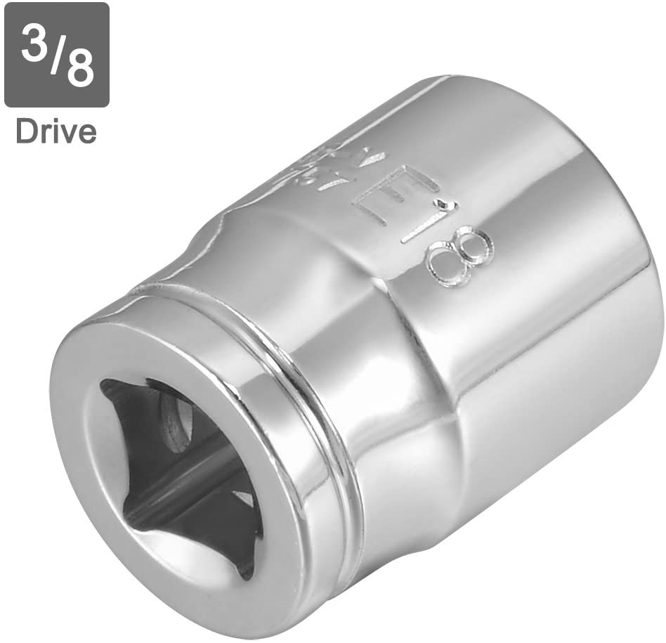 sourcing map 2Pcs 3/8-inch Drive E18 External Torx Shallow Socket, Cr-V Steel (Polishing) - Image 3