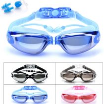 BEEWAY Swimming Goggles, Swim Goggles attached Ear Plugs for Adult Men Women And Kids 8+ - No Leaking, Anti Fog, UV Protection - Free Storage Case, Nose Clip and Earplugs