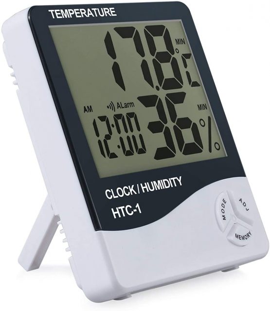 Digital Hygrometer Thermometer,eSynic Popular 1Pcs Indoor Digital Thermometer Hygrometer With Large Clear LCD Display Temperature Humidity Monitoring & Time Record Perfect for Bedroom Office ect - Image 2