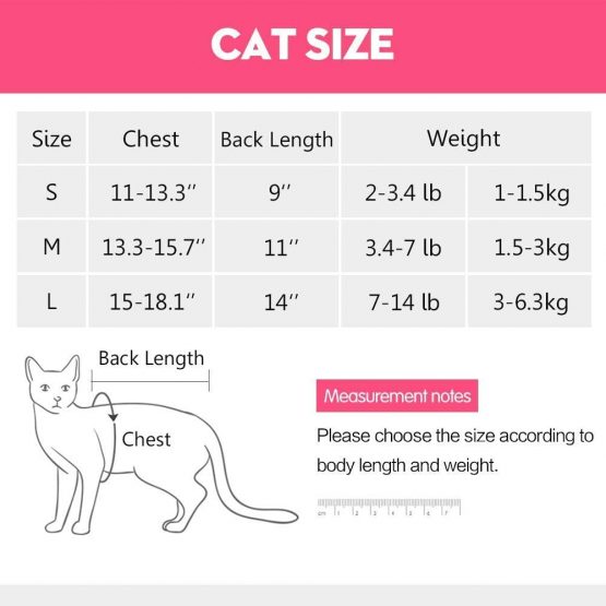 BT Bear Cat Professional Surgical Recovery Suit,Cat Clothes for Abdominal Wounds or Skin Diseases (L, Pink) - Image 3