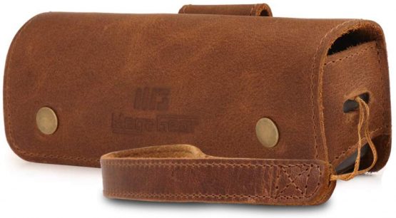 MegaGear Genuine Leather Camera Case compatible with DJI Osmo Pocket