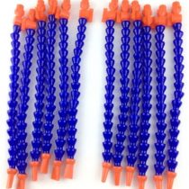 Pack of 12 Plastic Flexible Water Oil Coolant Pipe 1/4PT Adjustable with Round Nozzle 6 Pieces and Flat Nozzle for Lathe, Milling, CNC Machine, Hydraulic Machinery and Water Cooling System