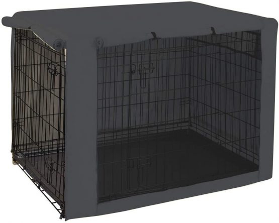 Dog Crate Cover for Wire Crates, Cage, Heavy Duty Waterproof Windproof Pet Kennel Cover Indoor Outdoor Protection - Cover only - Dark Grey - XLarge - Image 2