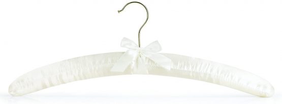 Hangerworld 4 Ivory Satin 43cm Padded Cushioned Coat Garment Dress Clothes lingerie Bridal hangers. - Image 2