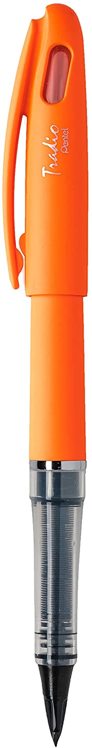 Pentel TRJ98S-A Felt-Tip Pen Medium Nib Fluorescent Lot de 12 Orange, 1 count (Pack of 12)