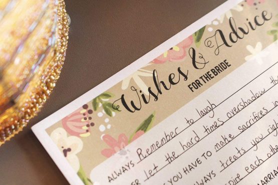 Marriage Advice and Well Wishes for Bridal Shower - 50 Sheet Floral Wedding Game Cards, Rustic Party Supplies for Hen Party and Rehearsal Dinner, 50 Vintage Cards Included, 5 x 7 Inches, Pink - Image 2