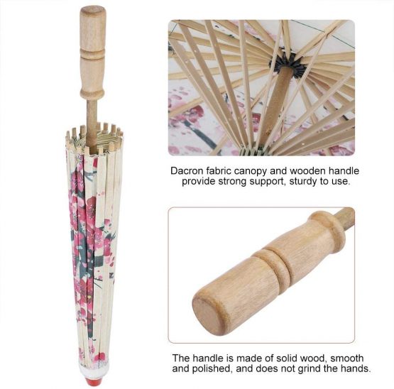 Handmade Oiled Paper Umbrella Plum Blossom Pattern Folding Umbrella Vintage Chinese Paper Umbrella - Image 3
