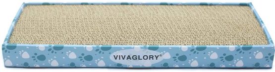 Vivaglory Cat Scratching Pad with Box, Reversible Cat Scratcher Cardboard Kitty Corrugated Sofa Lounge with Catnip, 2 Pack, Regular - Image 4