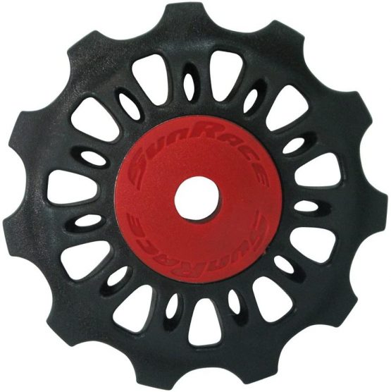 SunRace Plastic Jocky Wheel Set - Black/Red, 11T